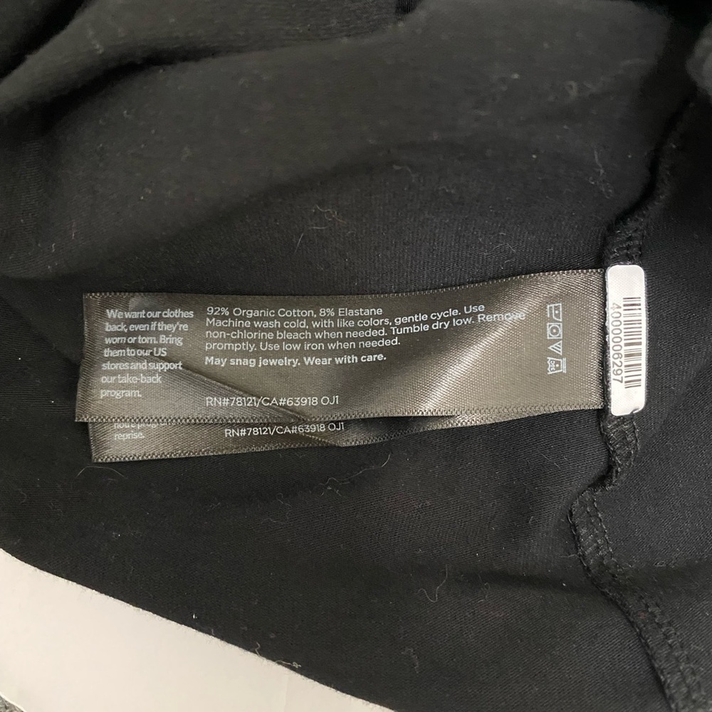 Eileen Fisher Traceable Organic Cotton Jersey RaglanSleeve Dress/Tunic Black XXS - Picture 8 of 8
